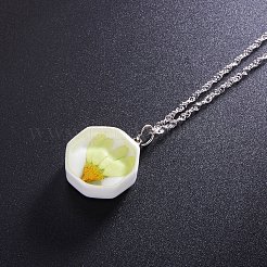 Ожерелья с подвеской из восьмиугольного фарфора из стерлингового серебра с родиевым покрытием&nbsp;JN368A