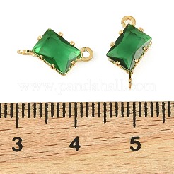 Прямоугольные подвески-коннекторы из латуни с инкрустацией кубическим цирконием&nbsp;KK-P347-05G-03