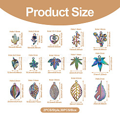 30шт 15 стиля подвески из сплава цвета радуги&nbsp;FIND-BY0001-18