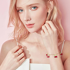 60 шт. подвески из вишневого акрила и стекла&nbsp;PALLOY-WH00017