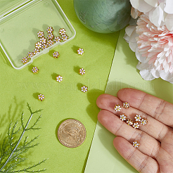 60 шт. эмалевые бусины из сплава светло-золотистого тона&nbsp;ENAM-PH0003-26B