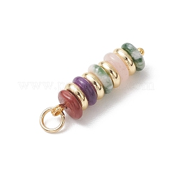 Подвески в виде дисков из натурального зеленого авантюрина&nbsp;PALLOY-JF04941