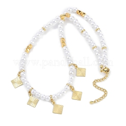 Ожерелья из круглых бусин из искусственного жемчуга АБС 6 мм&nbsp;NJEW-P317-12A-G