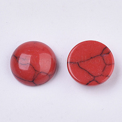 Окрашенные синтетические бирюзовые кабошоны с плоской спинкой и куполом&nbsp;X-TURQ-Q102-01F