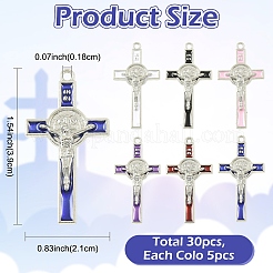 30шт 6 цвета сплава эмалевые подвески&nbsp;ENAM-YW0008-56