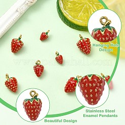 8 шт. 4 стиля эмалевых подвесок из нержавеющей стали 304&nbsp;STAS-CJ0003-32