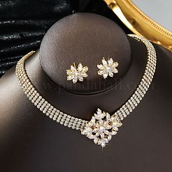 Комплекты из цепочек и серег с микро-паве из кубического циркония WGE92C8-02