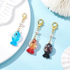 3 шт. подвеска в виде рыбки ручной работы из лэмпворка&nbsp;HJEW-JM04481