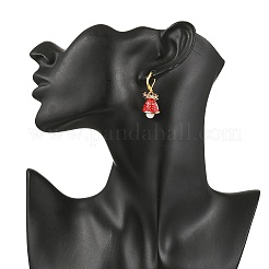 Серьги с рождественским колокольчиком из латуни&nbsp;EJEW-JE06598