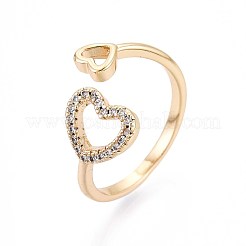 Манжеты из латуни с микро паве кубический цирконий для женщин&nbsp;KK-T071-73G