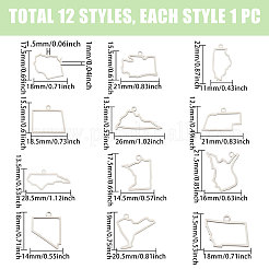 12шт 12 стиля подвески из нержавеющей стали&nbsp;STAS-CA0002-39