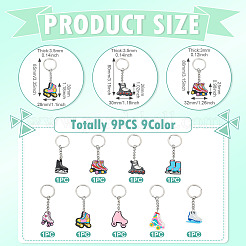 9 шт. 9 стиля коньки ПВХ подвеска брелок&nbsp;KEYC-TA0001-59