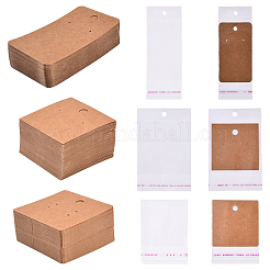 100 шт. Карточки для демонстрации сережек из крафт-бумаги с отверстием для подвешивания&nbsp;CDIS-YW0001-21