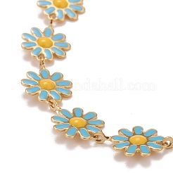 Колье с цепочкой из эмалевых звеньев&nbsp;NJEW-P220-01G-06