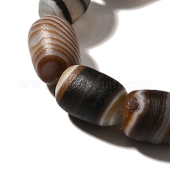 Нити бусин из натурального полосчатого агата (окрашенного и нагретого)&nbsp;G-H091-B01-01