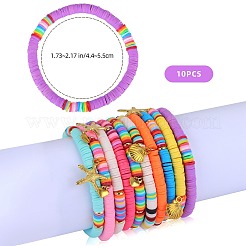 Комплекты эластичных браслетов с подвесками&nbsp;BJEW-SZ0001-001