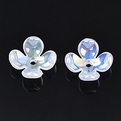 4-лепестковые акриловые колпачки для бусин с гальванопокрытием&nbsp;X-PACR-T014-04