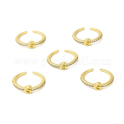 Кольцо-манжета с открытой буквой из прозрачного кубического циркония&nbsp;RJEW-H120-09G-G