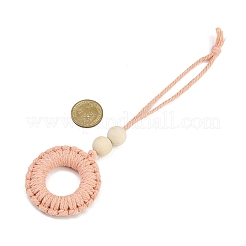 4 шт. круглых хлопковых подвесных украшений&nbsp;HJEW-JM04035