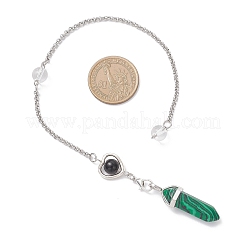 Маятники для биолокации с заостренным кончиком из окрашенного синтетического малахита&nbsp;PALLOY-JF04561