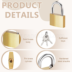 18 латунный замок для багажного ящика и 54 железных ключа&nbsp;AJEW-GA0009-54