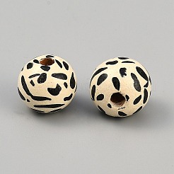 Европейский бисер с рисунком под коровью кожу&nbsp;WOOD-WH0029-126D