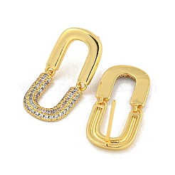 Прямоугольные серьги-гвоздики из латуни с микро-паве с покрытием стойки&nbsp;EJEW-B061-05G