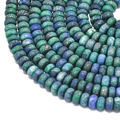 Нити бусин из окрашенной натуральной хризоколлы и лазурита&nbsp;G-P575-A35-6x4mm