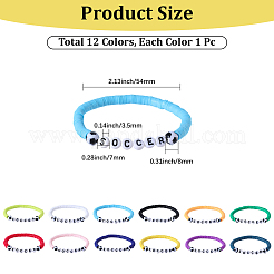 12шт. 12-х цветный набор из полимерной глины и акриловых бусин для браслета&nbsp;BJEW-GF0001-34