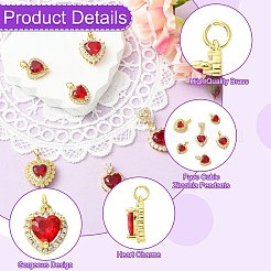 6 шт. 6 стиля латунных подвесок с кубическим цирконием&nbsp;KK-CJ0003-85