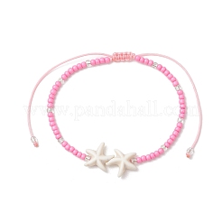 Браслеты из синтетической бирюзы и стеклянного бисера&nbsp;BJEW-MZ00314