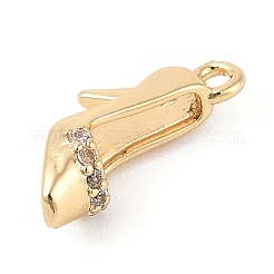 Латунные микропаве прозрачные подвески с фианитом&nbsp;KK-R219-34A-G