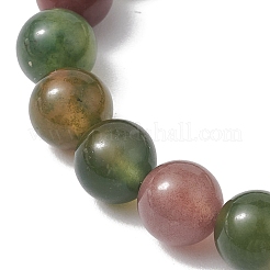 Женские эластичные браслеты диаметром 8.5 мм из натурального индийского агата с бусинами&nbsp;BJEW-JB10324