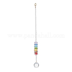 Стеклянные подвесные украшения в форме капли&nbsp;HJEW-TA00019