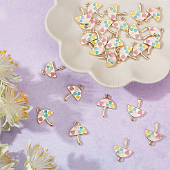 30 зонт с подвесками из эмалевого сплава в форме сердца&nbsp;ENAM-SC0002-98