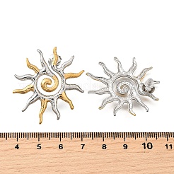 Двухцветные серьги-гвоздики из нержавеющей стали 304&nbsp;EJEW-R031-01GP