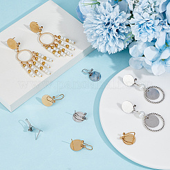 12 шт. 2 цвета фурнитура для сережек-гвоздиков из нержавеющей стали 304&nbsp;STAS-SP0001-89A