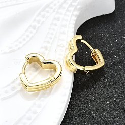 Серьги-кольца из латуни в форме сердца&nbsp;LS-EJEW-H157-05G