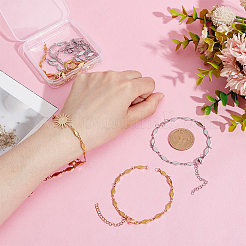 8 шт. 2 цвета 304 нержавеющая сталь ромбовидная цепочка для изготовления браслета&nbsp;AJEW-MA00004