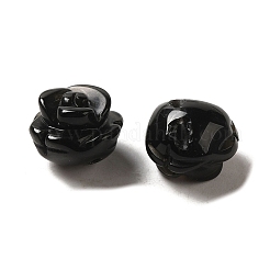 Окрашенные и нагретые натуральные черные бусины агата&nbsp;G-O156-B-05A