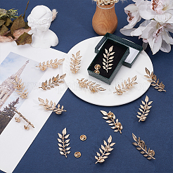 8 пара булавок из сплава листового металла для лацканов одежды рюкзака&nbsp;JEWB-HY0001-51G