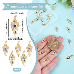 20шт латунные подвески с микропаве и кубическим цирконием&nbsp;KK-GO0002-10