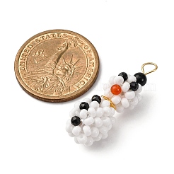 Рождественские стеклянные бусины снеговики подвески&nbsp;PALLOY-MZ00789-01