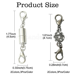 Магнитные застежки из латуни / сплава со стразами&nbsp;DIY-YW0009-48