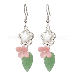 Серьги-подвески из нержавеющей стали 304 в стиле лэмпворк ручной работы&nbsp;EJEW-JE06430-02