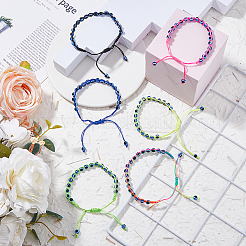 6шт 6 цвета смоляные браслеты с бусинами от сглаза набор BJEW-FI0001-46