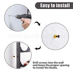 3-уровневые деревянные настенные стенды для бейсбольной биты&nbsp;ODIS-WH0043-183