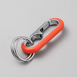 Овальные застежки для брелоков из сплава с двойными кольцами&nbsp;LS-FIND-YWC0011-02C