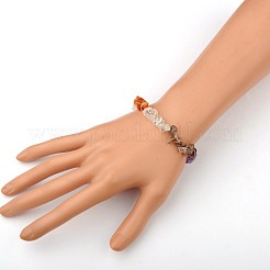 Красочные фишки драгоценный растянуть браслеты&nbsp;X-BJEW-JB01546