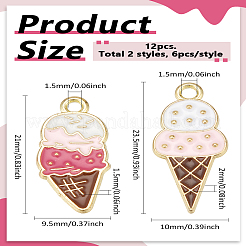 12шт 2 стиля подвески из сплава с эмалью&nbsp;ENAM-LP0001-65